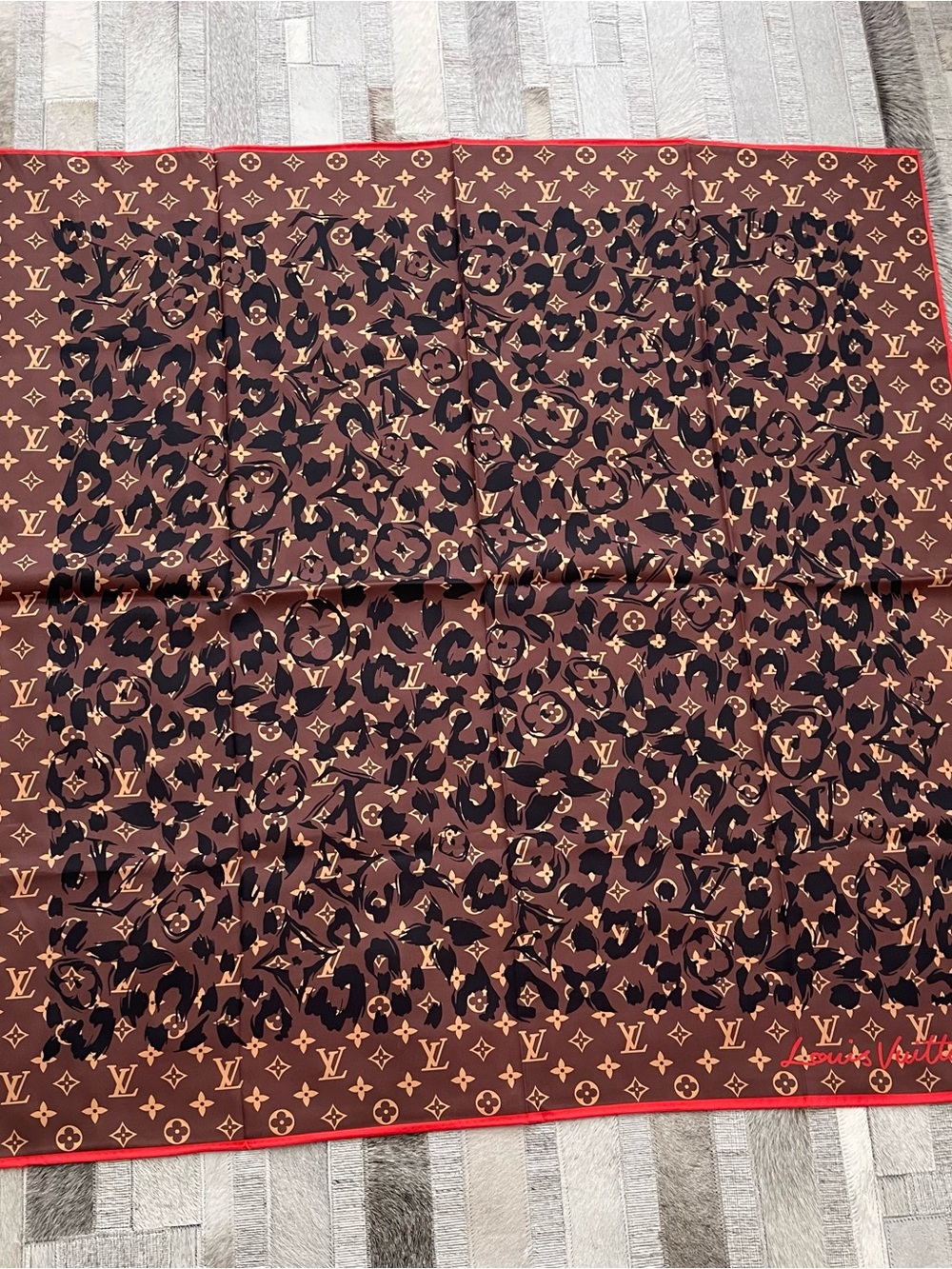 Beautiful Brown & Orange LV Scarf